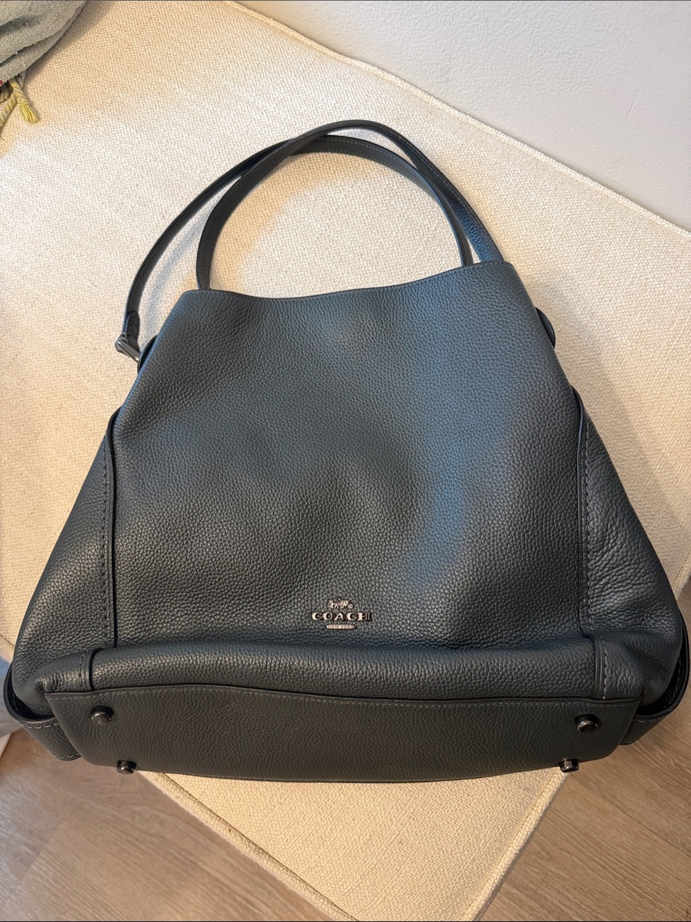 Coach Grey Pebbled Leather Shoulder Tote